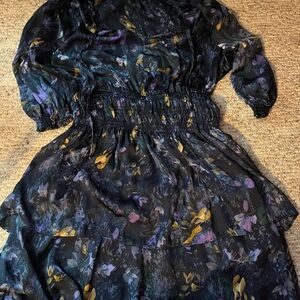 Floral Print Dress with Elastic Waist